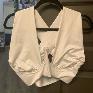 White Wrap Front Crop Top